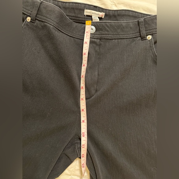 Isaac Mizrahi Live! Petite Knit Denim Wide Leg Pants -Black-w/pocket 20W - Picture 7 of 10